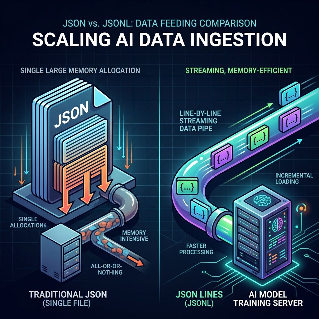 Featured image of post JSONL 格式是什麼？JSONL 與 JSON 和 CSV 有什麼不同？AI 模型微調為什麼非用 JSONL 不可！